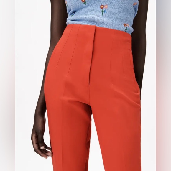 Zara Pants - ZARA WOMAN HIGH-WAISTED PANTS RED XS